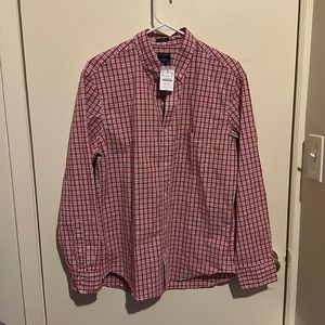 J Crew flex washed - medium red patterned shirt completely new